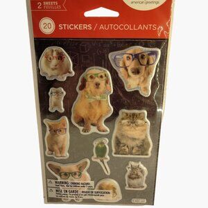 Animal Stickers Puffy Dog Cat Bunny With Glasses Party Favor American Greetings